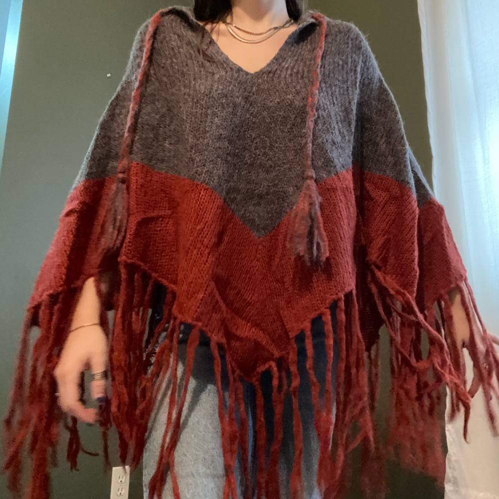 Knitted pancho